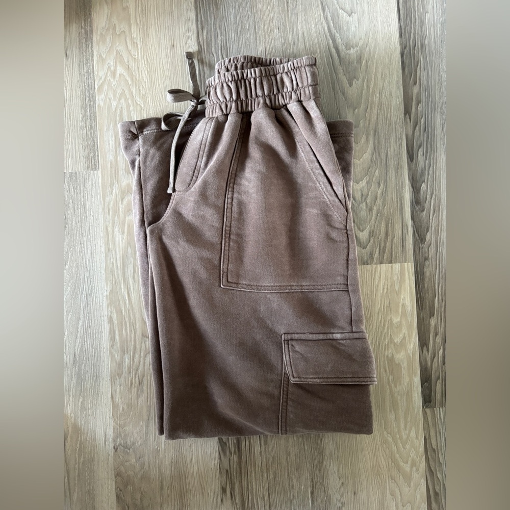 Brown Cargo Jogger Pants